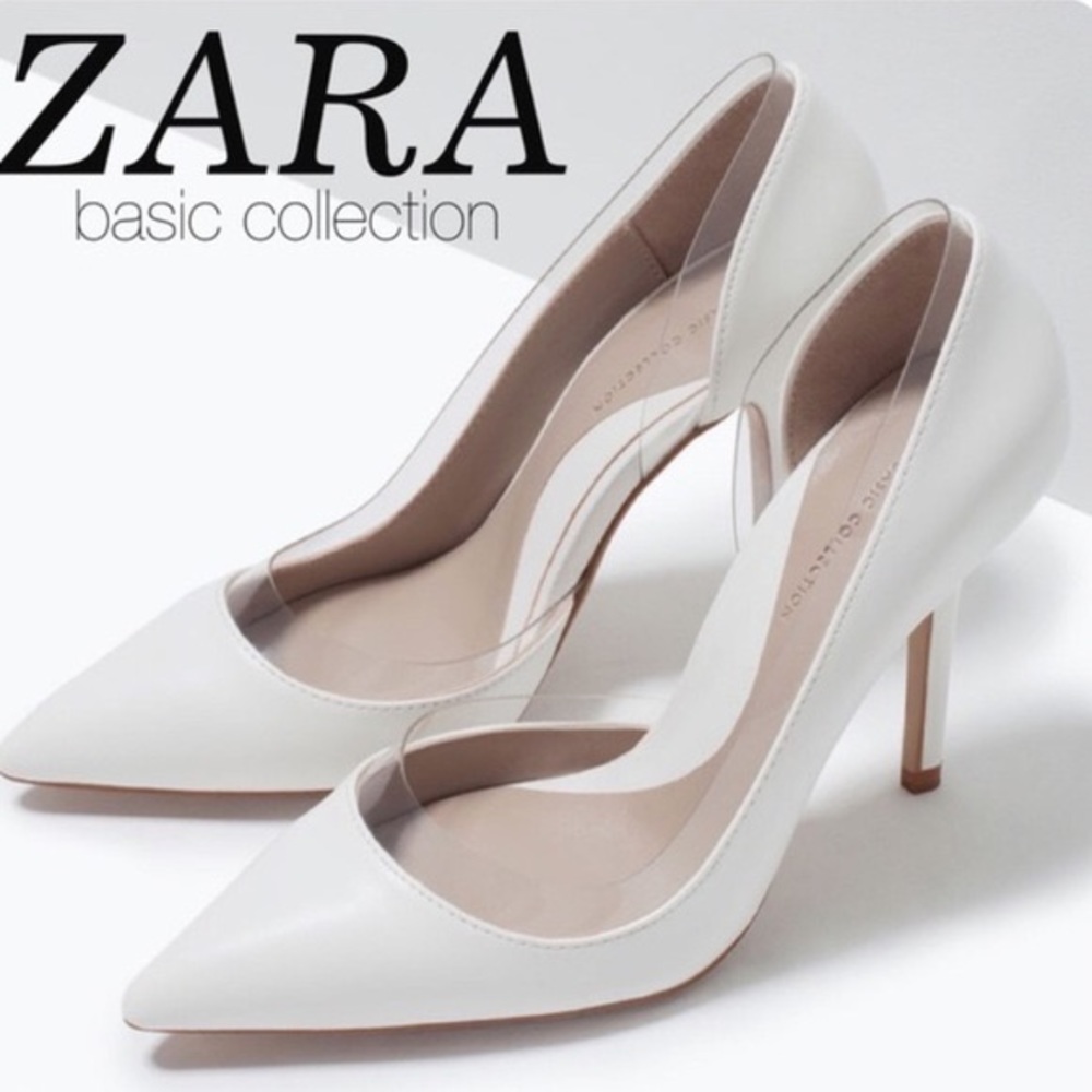 Zara White high heels